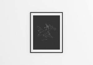 #1006 Skeletons on a Plane Fine Art Print