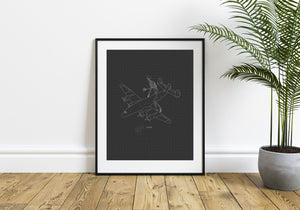 #1006 Skeletons on a Plane Fine Art Print